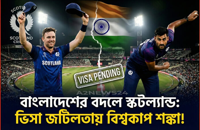 টি-টোয়েন্টি বিশ্বকাপে বাংলাদেশের পরিবর্তে স্কটল্যান্ড: পাকিস্তানি বংশোদ্ভূত শরীফের ভিসা নিয়ে অনিশ্চয়তা
