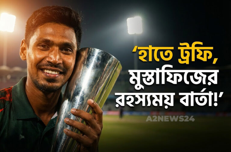 হাতে ট্রফি, সোশ্যাল মিডিয়ায় মুস্তাফিজ’র এক শব্দের সেই বার্তা: রহস্য কী?